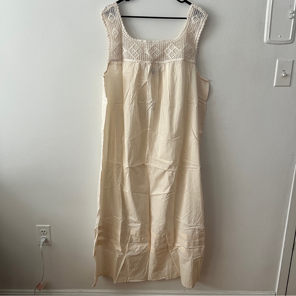 J. Crew Ivory Crochet Maxi Dress